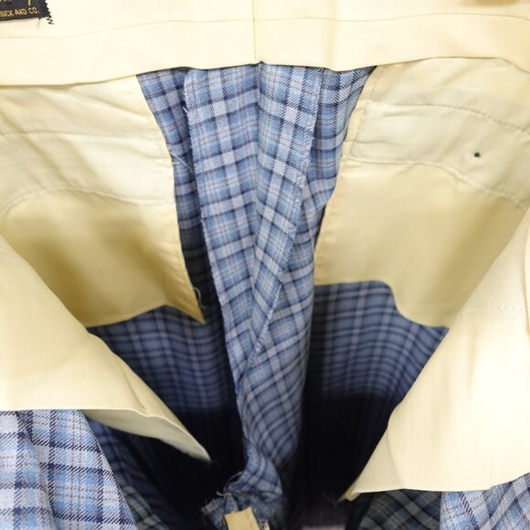 VTG NWT 60S/70S Sears Roebuck Co. 36x30 Mens Dress Pants Blue Plaid Disco Flare - Picture 12 of 13